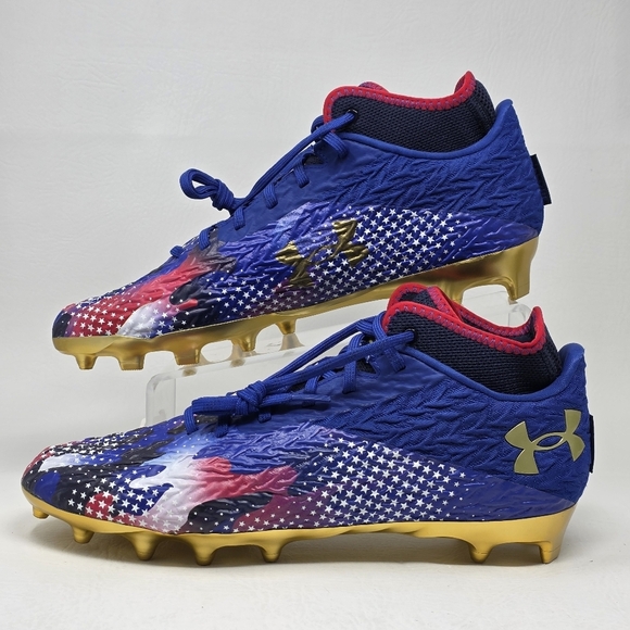 Under Armour Spotlight Clone 4 MC USA Mens Sz 14 Football Cleats 3027296-400 New - Picture 3 of 10